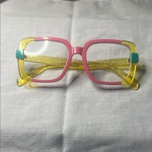 Sparkly Kids Glasses - Pink and Yellow